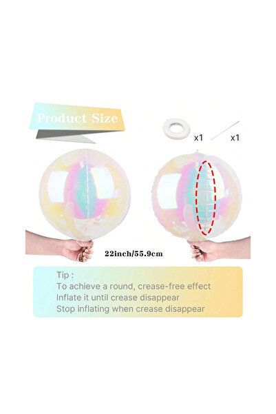 Choice 5pcs 22inch 4d balloon 1/3/5pcs 22in/32in/50in rainbow color 4D hologr...