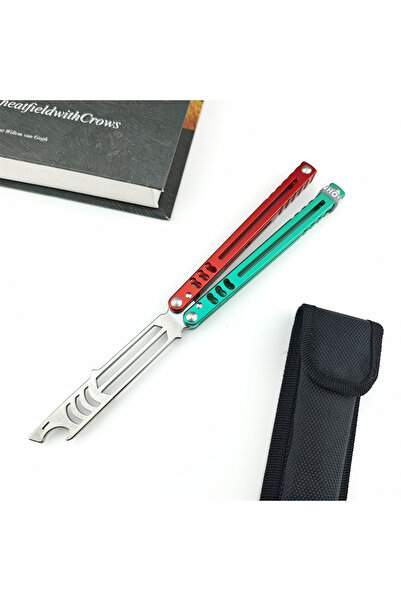 Choice سكين تدريب باليسونغ أخضر قابل للطي، شفرة 440C، مقبض من سبائك الألومنيو...