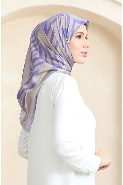 sefamerve Μαλακό βαμβακερό κασκόλ Mink Lilac - 19092-16