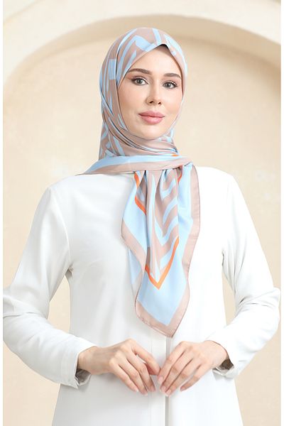 sefamerve Μαλακό βαμβακερό κασκόλ Mink Baby Blue 19092-12