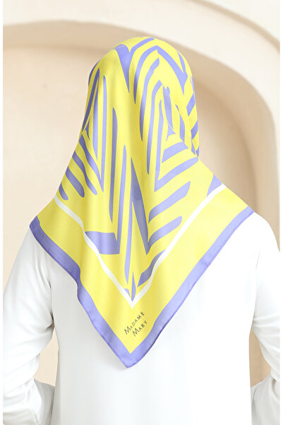 sefamerve Soft Cotton Scarf 19092-17 Yellow Purple