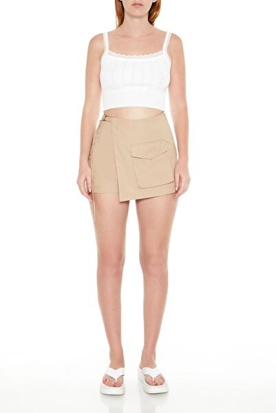 Forever 21 Twill Kargo Wrap Şort Etek