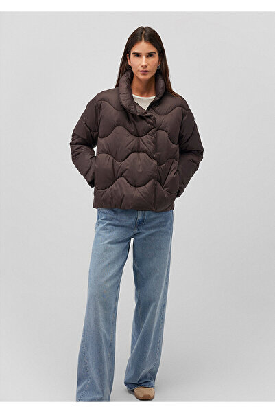 Mavi Stand Collar Brown Puffer Coat 1110440 -87537