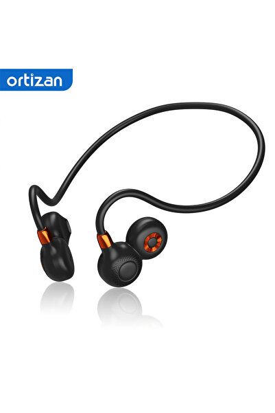 Choice سماعات أذن رياضية سوداء مفتوحة الأذن لاسلكية مزودة بميكروفون ومقاومة ل...