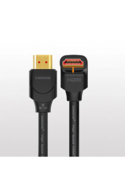 SAMZHE كابل HDMI بزاوية 270 درجة من 3 أمتار، يدعم دقة 4K، وسلك HDMI 2.0 عالي السرعة، يدعم دقة 4K بمعدل 60 هرتز، ودقة HD ثلاثية الأبعاد، ودقة 1080 بكسل.