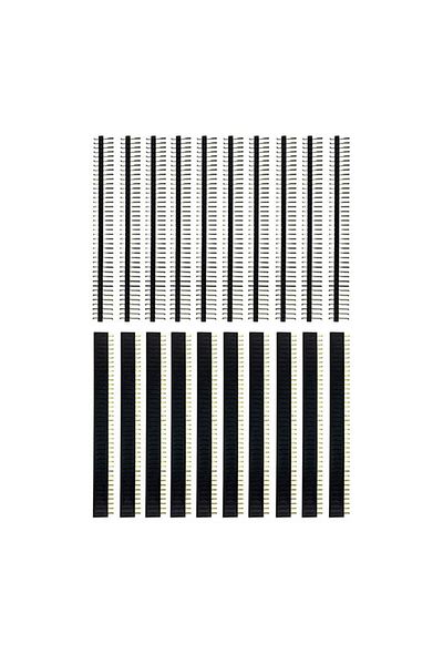 Choice 20 Pcs 10 Pairs 40 Pin 1x40 Single Row Male And Female 2.54 Breakable Pin Header Pcb Jst Connecto...