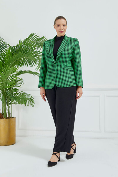 Fagi Γυναικείο καρό κλασικό μπουφάν με διπλά κουμπιά