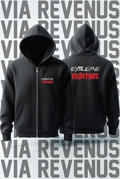 Vordevia سترة صوفية بغطاء للرأس بسحاب للجنسين مطبوعة من الأمام والخلف من Extr...