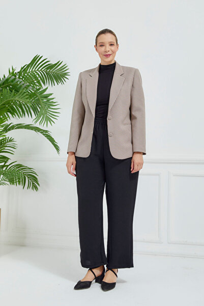 Fagi Γυναικείο κλασικό μπουφάν με κουμπιά με καρό