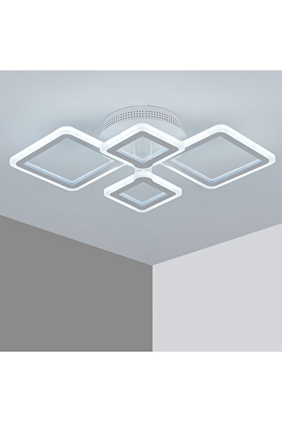 Choice ثريا LED بيضاء عصرية مع جهاز تحكم عن بعد، إضاءة منزلية، ثريا مربعة للسقف، غرفة معيشة