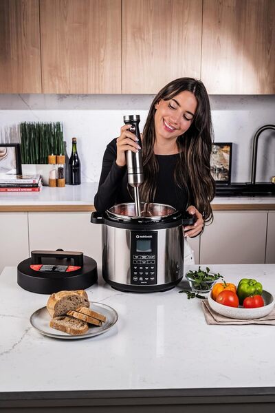 Nutricook خلاط هاندي دالديرما - SS Şaft ve Bıçak 2 Hızlı Control، Siyah/SS، محرك DC 1200 واط