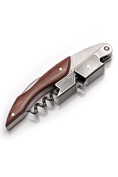 Choice F Leeseph Wine Opener, Double Hinged Manual Wine Key For Bartender, Server, Waiter, Stainless Steel.