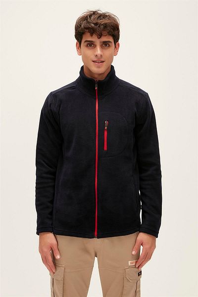 Bad Bear Husky Full-zip Navy Blue Zippered Men's Fleece Sweatshirt