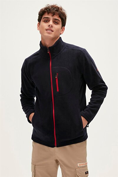 Bad Bear Husky Full-zip Lacivert Fermuarlı Erkek Polar Sweatshirt