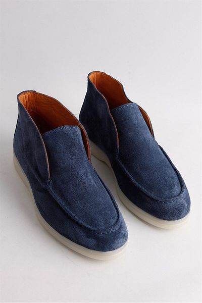 NILUFARR Pantofi casual de damă Megi Denim Blue din piele intoarsa autentica