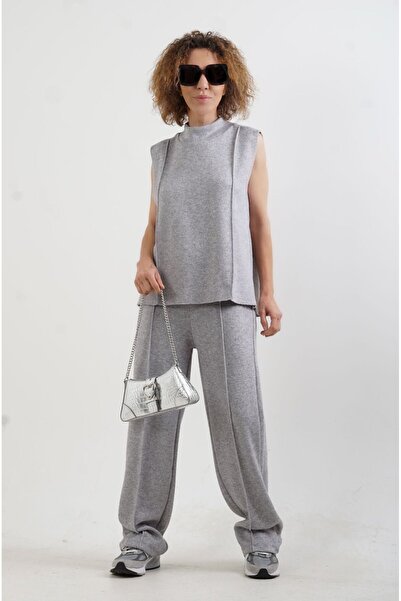 Zelish My Sister Set de bluze cu pantaloni tricotati cu aspect de tricotaje c...