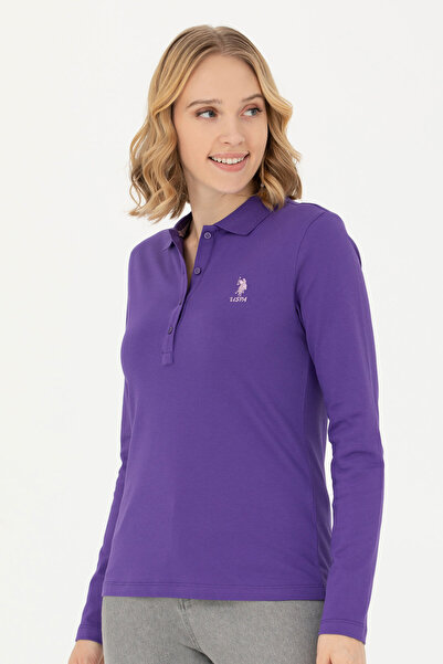 U.S. Polo Assn. Kadın Mor Basic Polo Yaka Sweatshirt 50271573-VR038