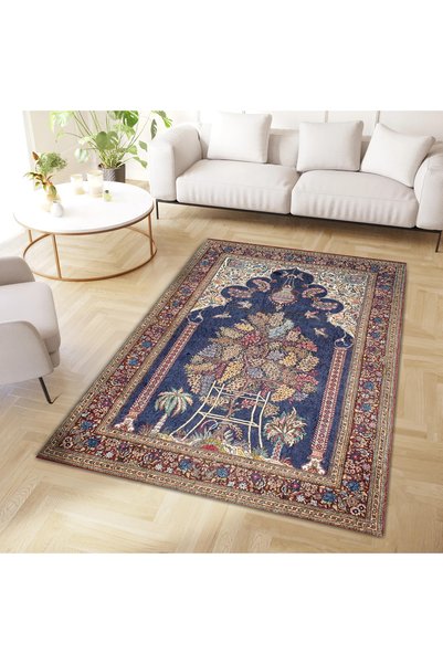 Rugs Modern Halı Cansu Collection Multicolor Flowers and Birds Patterned Wove...