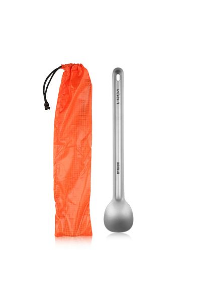 LIXADA As Shown 15g Titanium Long Handle Spoon Outdoor Portable Dinner Spoon Cutlery Camping For Ult
