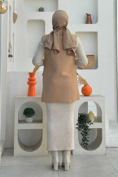 Bym Fashion Vizon 7889 - Жилетка с джоб и нулев ръкав