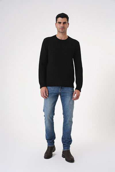 CHUBA Ανδρικό πουλόβερ Soft Touch Regular Fit Casual με λαιμόκοψη Crew Μαύρο 25W2008