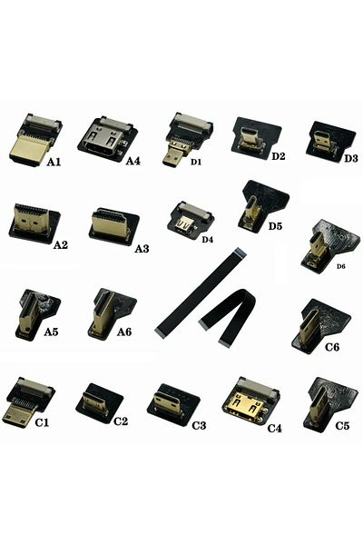 Choice كابل مرن مسطح من شريط FPV متوافق مع HDMI لـ Raspberry Pi 4 Micro HDMI إلى HDMI/Mini H...