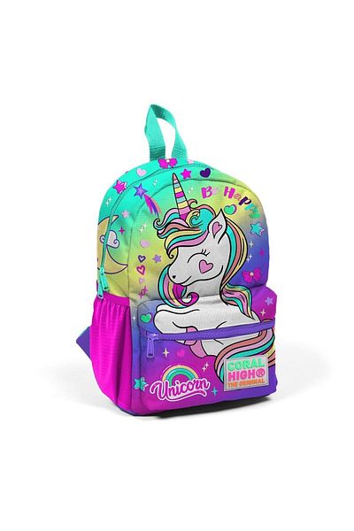 Coral High Rucsac mic cuib cu model unicorn verde apă lavandă - două compartimente 23529