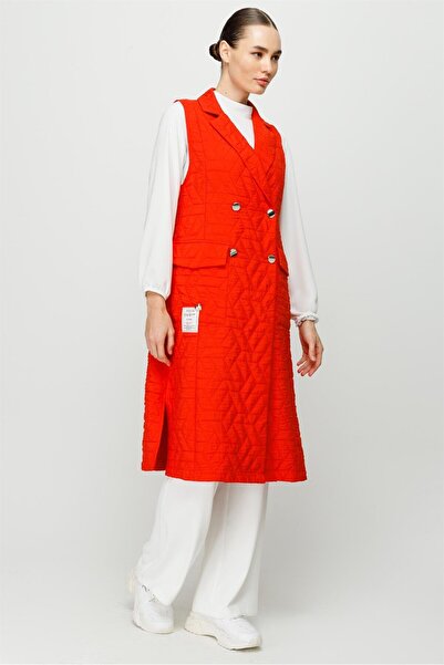 Esswaap Kruvaze Kapamalı Hafi Kumaş Kurtarıcı Yelek Oranj