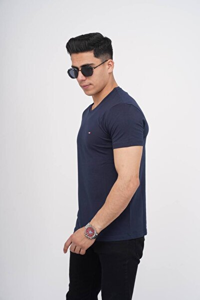 Est Estola Ανδρικό μπλουζάκι από βαμβακερό Lycra Slim Fit Slim Fit με λαιμόκοψη