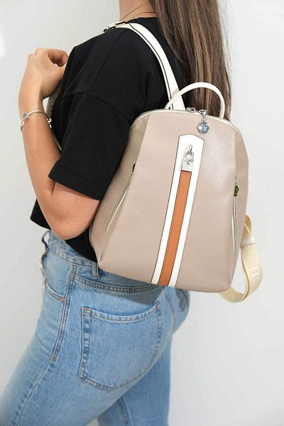 Silver Polo Ασημί & Polo Dark Beige - Bone SP1123 Γυναικείο σακίδιο πλάτης