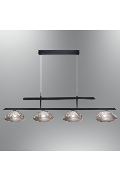 Özcan Aydınlatma 2839-4As- Petals 4'Lü Sıralı Sarkıt Siyah