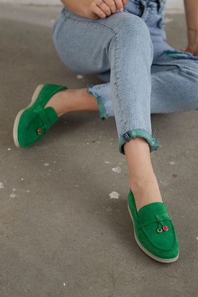 NILUFARR Lou Green Suede Genuine Suede Women's Casual Shoes