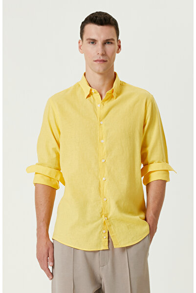 Network Sarı Keten Gömlek