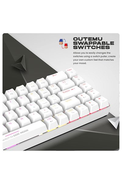 Cosmic Byte Cosmic Byte CB-GK-36 Artemis 68Key RGB Mechanical Keyboard, Outemu Blue Switches (White)