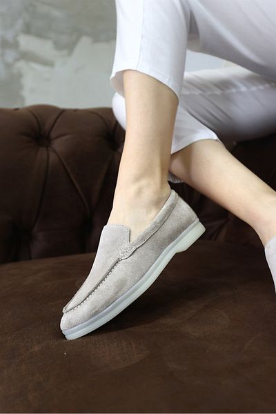 NILUFARR Ежедневни дамски обувки Camelia Beige от естествен велур