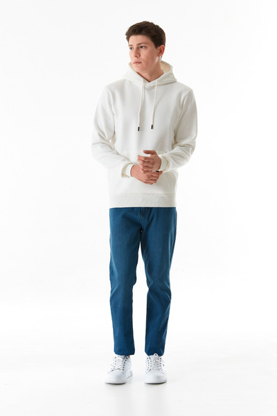 Fulla Moda Basic Kangaroo Pocket Hooded Sweatshirt