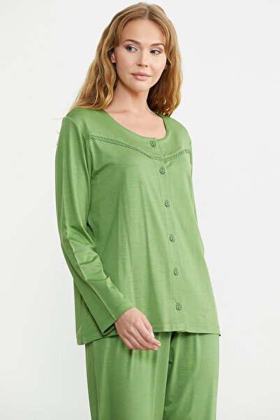 Sementa Green Comfortable Pajama Set - Button Closure