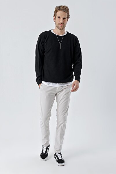 CHUBA Μαύρο αθλητικό πλεκτό πουλόβερ - Crew Neck, Standard Fit, 24w215