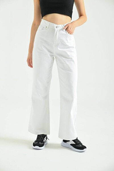 MAKRAS EXCLUSIVE A179930 Jeans High Waist Boyfriend Loose Wide Leg Denim Pants