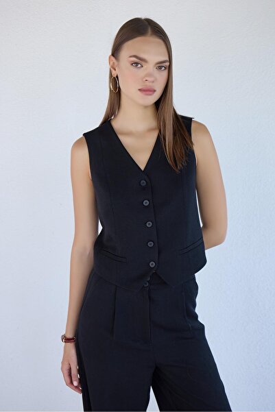 Masha Kate Vestă neagră 100% Liyosel Regular Fit