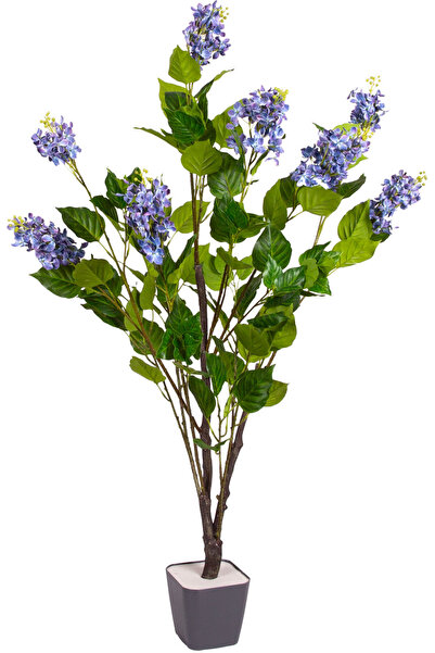 Herdekora Yapay Leylak Ağacı 8 Çiçekli Mor-Yeşil 125 Cm.