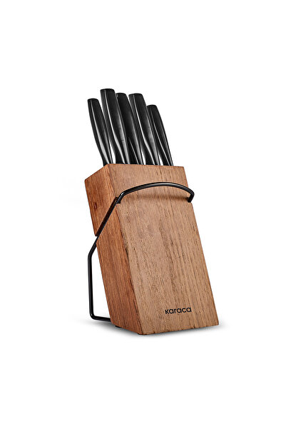 Karaca Dina Ahşap Bloklu 6 Parça Bıçak Seti