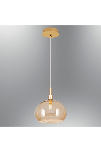 Özcan Aydınlatma 2838-1A-12 Polo Tekli Sarkıt (220Mm*H100Mm) Amber