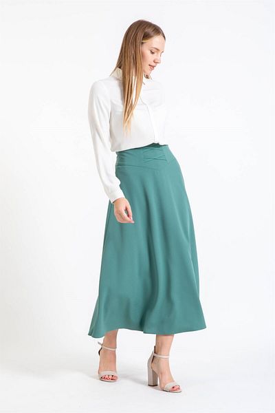 Esswaap Mint Flared Skirt
