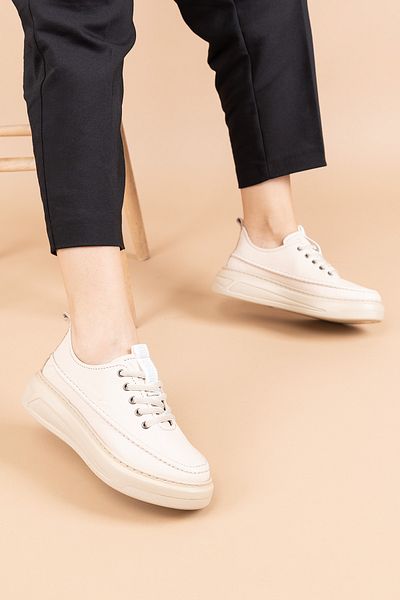 Getcho Pantofi casual de damă Rumina din piele naturală bej