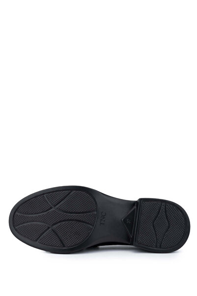 Tamer Tanca Kadın Hakiki Deri Siyah Süet Loafer Ayakkabı