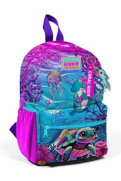 Coral High Rucsac cu cuib mic cu model țestoasă roz violet - două compartimente 23556
