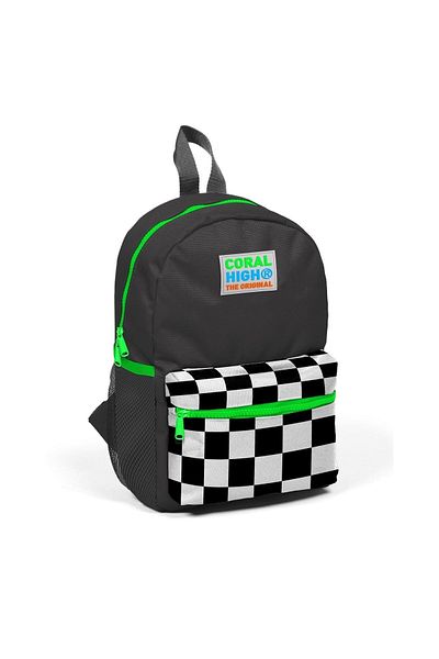 Coral High Rucsac cu două compartimente cu model de tablă de șah gri pentru copii 23515