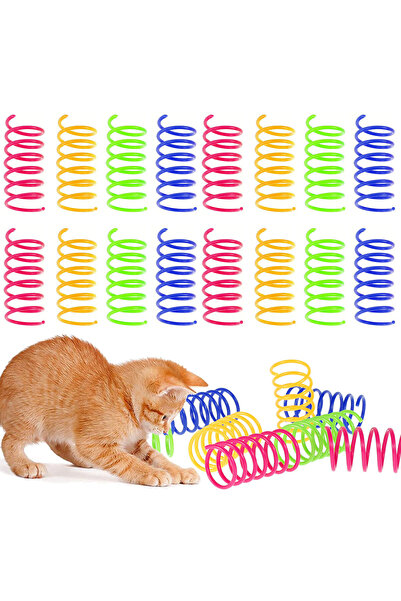 Choice ألعاب زنبركية للقطط من 16 قطعة عشوائية بمقاس واحد، زنبركات لولبية تفاع...