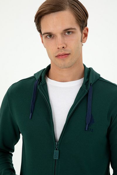 U.S. Polo Assn. Ανδρική Πλεκτή Ζακέτα Σκούρο Πράσινο 50289028 -vr079